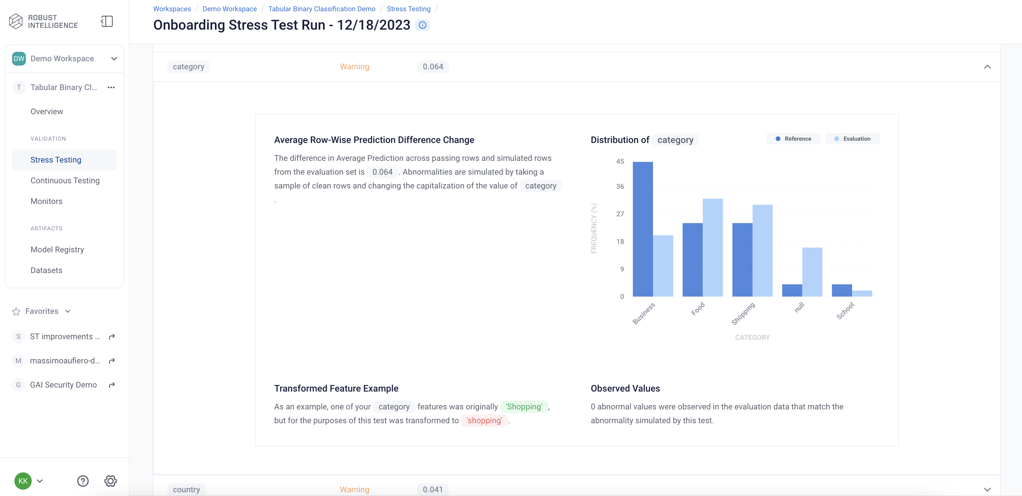 Image of capitalization-change test result for a fraud detection model